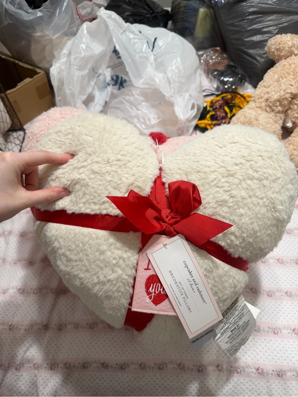 Heart-Shaped Decorative Throw Pillows - 3 total